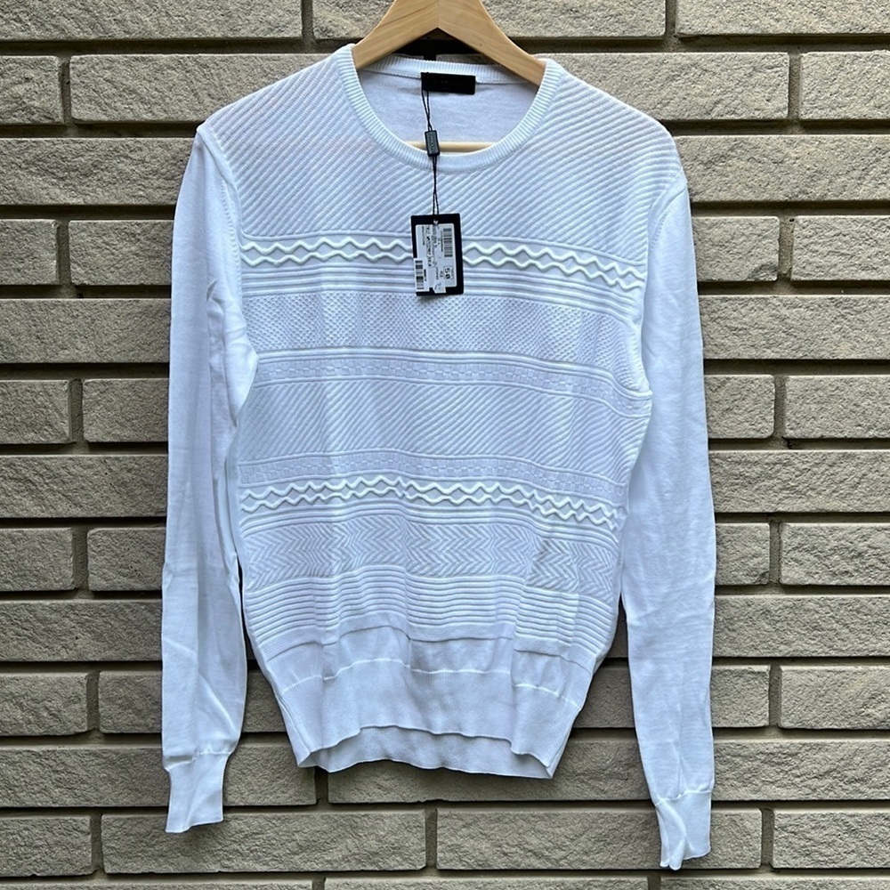Tombolini White Cotton Crewneck Knit Sweater M